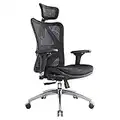 SIHOO M57 Silla de Oficina Ergonómica, Silla de Escritorio, Respaldo Alto, Transpirable, Silla de Malla, con Reposabrazos 3D y Soporte Lumbar Ajustables(Negro)