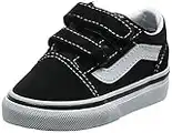 Vans Girls' Old Skool V Core (Little Big Kid), Black, UK 2/US 00