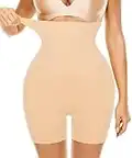 NINGMI Women Tummy Control Body Shaper Shapewear Short High-Waisted Shaping Underwear Seamless Knickers Butt Lifter Pants Beige