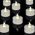 Artmarry Battery Operated Tea Lights Flameless Flickering LED Tealights 24 Pack Warm White Lamp Votive Fake Candle Long Lasting 200+ Hours for Home Holiday Wedding Celebration (Warm White 24 Pack)