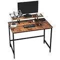 HOMEYFINE Computer Desk,Laptop Table with Storage for Controller,40 Inches,Wood and Metal,Study Table for Home Office(Vintage Oak Finish)