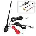 CAMWAY Car Aerial Antenna Mast DAB+ AM/FM Amplifier Booster 5m Long Cable Compatible For Car Radio Dab FM/AM Strong Signal Acceptance DAB Splitter Antenna