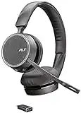 Plantronics - Voyager 4220 UC USB-C (Poly) - Bluetooth Dual-Ear (Stereo) Headset - Connect to PC, Mac, & Desk Phone - Noise Canceling - Works with Teams, Zoom & more