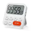 LIORQUE Temporizador de Cocina Digital Temporizador Multifunción con Función de Reloj, Ajuste Rapido, 3 Niveles de Volumen, Respaldo Magnético, Soporte Plegable (1 Pieza)