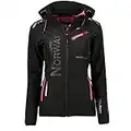 Geographical Norway REINE BELL Women - Chaqueta/Chaqueta Softshell para mujer invierno - Chaqueta polar con capucha para mujer - Prenda/Abrigo impermeable con manga larga, parka mujer, Negro , L