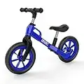 Jojoka Balance Bike 2 Year Old, Age 2-5 Years Old, No Pedal, Lightweight Frame, Flat-Free Tires, 360° Unlimited Steering, Adjustable Seat & Handlebar, Steady Balancing, for Boys Girls, Blue