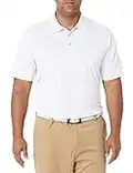 Amazon Essentials Men's Regular-Fit Quick-Dry Golf Polo Shirt (Available in Big & Tall), White, Large