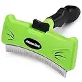 morpilot Brosse Chien Brosse Chat, Peigne Déméloir Chien avec Bouton d'épilation Rapide, Brosse Toilettage Chien et Chats à Poils Longs ou Courts, Réduit Efficacement l'épilation Jusqu'à 95% (L)