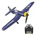 Avión de control remoto Top Race - Avión RC listo para volar con alcance de más de 91 metros - Avión de guerra de control remoto de 4 canales F4U Corsair con protector de hélice - Avión RC volador acrobático para adultos y niños