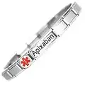 Daisy Charm Taking Apixaban Medical ID Alert Bracelet.