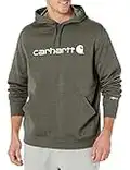 Carhartt Men's Force Delmont Signature Graphic Hooded Sweatshirt, Moss Heather, X-Large