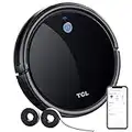 TCL Robot Vacuum Cleaner Ultra Slim, 2000Pa Suction for Pet Hair, Hard Floor & Medium-Pile Carpets, Wi-Fi & Alexa Enabled, Boundary Strips Included, Self-Charging Robotic Vacuum Cleaner, Sweeva 2000BK