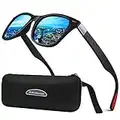 Perfectmiaoxuan Gafas de sol envolventes polarizadas para hombre y mujer Wrap Around Verano Vacaciones futuristas Pesca Golf Conducción Metal Montura irrompible Gafas