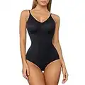 Gotoly Women Slimming Bodysuits Shapewear Tops Tummy Control Body Shaper Spaghetti Strap Camisole Leotards Bodycon Jumpsuit (Black, M-L)