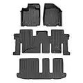SMARTLINER Custom Fit Floor Mats 3 Row Liner Set Black Compatible with 2013-2020 Nissan Pathfinder / 2013 Infiniti JX35 / 2014-2020 QX60