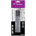 Tombow 62039 Fudenosuke Brush Pens, 3-Pack. Soft, Hard, and Twin Tip Markers for Calligraphy and Art Drawings