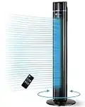 PureMate Tower Fan, 43" Oscillating Tower Fan with Air Purifier & Aroma Function, 3 Cooling Fan Speeds, Large LED Display, 8-Hour Timer, Portable Floor Bladeless Fan for Bedroom Living Rooms Office