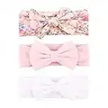 Yueshop MultiWare 3pcs Baby Headband Cotton Elastic Newborn Print Floral Hair Band Bow-knot