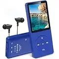 AGPTEK Mp3 Classique 8Go Ultra-Longue Autonomie jusqu'à 70 Heures de Lecture Musique avec Ecran de 1.8 Pouces, Petit Lecteur MP3 Sport pour Enfant/Adulte(Slot Carte mémoire jusqu'à 128Go)-Bleu Foncé