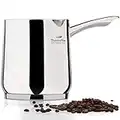 ROSMARINO Edelstahl-Induktions-Mokka-Kanne 700 ml - Moderne Türkische Cezve-Kaffeekanne mit 3-lagigem Stahlboden (700 ml)