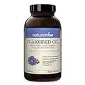 NatureWise Organic Flaxseed Oil 1200mg 720mg ALA Highest Potency Flax Oil Omega 3 for Cardiovascular, Cognitive, Immune Support Healthy Hair, Skin, & Nails Non-GMO [4 Months - 240 Softgels]