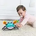 Aprilwolf Escape Crawling Crab, Tummy Time Baby Toys, Sensing Interactive Walking Dancing Toy with Music Sounds & Lights, Infant Fun Birthday Gift Toddler Boy Girl Pet Dog