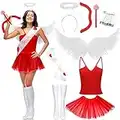 Jiuguva 9 Pcs Cupid Bow and Arrow Set Valentine Cupid Costume for Women Valentines Day Cosplay (White)
