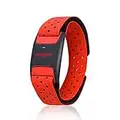 Fitcent Herzfrequenz Armband mit Bluetooth Ant+, Optischer Herzfrequenz Sensor, Wasserdicht IP67, kompatibel mit Wahoo, Strava, Peloton, Zwift, DDPYoga App (Rot2)