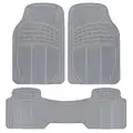 BDK Original ProLiner 3 Piece Heavy Duty Front & Rear Rubber Floor Mats for Car SUV Van & Truck, Gray - All Weather Floor Protection with Universal Fit Design