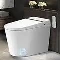 EPLO Smart Bidet Toilet, One Piece Toilet With Remote Control, Tankless Toilet Bidet Automatic Open & Close Lid, Auto Dual Flush,Foot Sensor, Heated Seat, Warm Water, Dryer (EP-G18(Auto Open/Close))