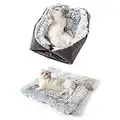 shimytop Katzenbett Waschbar Flauschiges Katzenkissen - 2 in 1 Katzen Schlafplatz Katzensofa Katzendecke Weich für Katze Kleine Hunde, Plüsch Katzen Kissen Kuschelbett Größe in 60x51cm, Grau