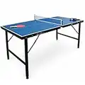 Alice's Garden - Mini Table de ping Pong 150x75cm - Table Pliable Indoor Bleue. avec 2 Raquettes et 3 balles. Valise de Jeu pour Utilisation intérieure. Sport Tennis de Table