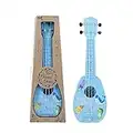 17 Inch Mini Guitar Ukulele Toy For Kids,Plastic Sear World Cartoon Children Educational Learn Guitar Ukulele With the Picks and Strap Can Play Musical Instruments Toys