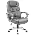 Homall Office Chair High Back Computer Chair Desk Chair, PU Leather Adjustable Height Modern Executive Swivel Task Chair with Padded Armrests and Lumbar Support (Gray)