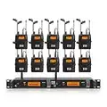 XTUGA RW2080 in Ear Monitor System 2 Channel 2/4/6/8/10 Bodypack Monitoring with in Earphone Wireless SR2050 Type! (10 bodypack with Transmitter)