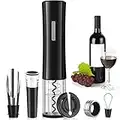 Rovtop Cavatappi Elettrico per Vino, 5 in 1 Apribottiglie Elettrico, Stappa Bottiglie Elettrici automatico si apre rapidamente con Tappo del Vino,Versatore, Set Apri Bottiglia Vino Regalo, Kit Vino