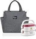 NCOALE Lunch Tasche Kühltasche Klein, Lsoliertasche Wasserdicht Lunchbag mit zwei Seitentaschen, Thermischer und Auslaufsicherer Lunch Organizer Kleine Kühltasche für Unterwegs Arbeitspicknick