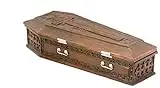 YTC Summit International Brown Vampire Coffin Casket with Cross Jewelry Trinket Box