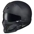 ScorpionEXO Covert Open Face Half Shell 3/4 Mode Motorcycle Helmet Dot Approved Solid Adult Unisex (Matte Black - Large)