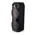 Akai Vibes A58107 Portable LED Party Speaker with Bluetooth and Microphone Input, 50W RMS, Black