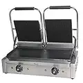 Davlex double sided commercial panini press dual sandwich toaster electric contact grill