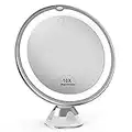 Upgraded 10x Magnifying Lighted Makeup Mirror with Touch Control, Powerful Locking Suction Cup, and 360 Degree Rotating Arm, Magnifying Mirror with Lights for Home, Bathroom Vanity and Travel