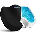 CushZone Gel Seat Cushion for All-Day Sitting - Back, Sciatica, Coccyx Tailbone Pain Relief Cushion - Ergonomic Seat Cushion for Office Chairs, Car Seat, Gaming Chair - Black