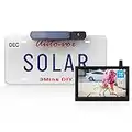 Upgrade Solar Wireless Backup Camera for Truck, AUTO-VOX 3Mins No Wires Install with Battery Powered Car Back Up Camera Systems, IP69K Waterproof Vehicles License Plate Reverse Camera for Trailer/SUV