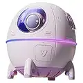 Humidificateur à capsule, humidificateur à capsule spatiale, humidificateur à ultrasons, humidificateur d'astronaute, humidificateur de bureau, lumière LED 7 couleurs(Violet)