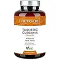 NUTRALIE, Curcuma Curcumina Bio con Piperina e Zenzero Biologico. 120 Capsule Gastroresistenti, Integratore 100% Vegano, Curcuma Complex, Prodotto da Nutralie