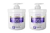 Advanced Clinicals Anti-aging Hyaluronic Acid Cream for face, body, hands. Instant hydration for skin, spa size. (Two - 16oz)