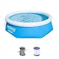 Bestway Fast Set Pool Set mit Filterpumpe, 244 x 66 cm, blau