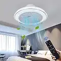PINFM Ceiling Fan with Light Bladeless Ceiling Fan with Remote Control Smart LED Dimmable Lighting Indoor Low Profile Ceiling Fan Flush Mount.