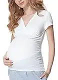 Bellivalini Premamá Camiseta Lactancia Maternidad Mujer BLV50-123 (Crudo, XL)